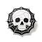 Halloween Enamel Pins, Alloy Lapel Pins for Backpack Clothes, Skull, 39x37.5mm