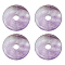 4Pcs Natural Amethyst Pendants, Donut/Pi Disc Charms, 30x6mm, Hole: 6.5mm