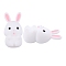 Silicone Beads, DIY Nursing Necklaces Making, Rabbit, White, 30x15mm
