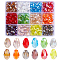 240Pcs 12 Colors Transparent Electroplate Glass Beads Strands, AB Color Plated, Faceted, Teardrop, Mixed Color, 11.5x8mm, Hole: 1.2mm, 20pcs/color
