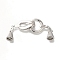 Brass Fold Over Clasps, Ring, Platinum, 53mm