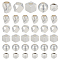 60Pcs 5 Styles Brass Spacer Beads, Long-Lasting Plated, Silver, 4~5mm, Hole: 1.4~2mm, 12pcs/style