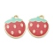 Alloy Enamel Pendants, for DIY Accessories, Strawberry, Light Gold, Lead Free & Cadmium Free, Red, 20x16.5x1.5mm, Hole: 2mm