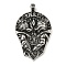 316 Surgical Stainless Steel Pendants, Antique Silver, Wolf, 54x33x5.5mm, Hole: 4.5mm