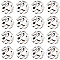 30Pcs Printed Silicone Focal Beads, DIY Bracelet Necklaces Making, Round with Musical Note, White, 15mm, Hole: 2.5mm