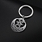 Non-Tarnish Stainless Steel Keychains, Moon with Star, Stainless Steel Color, 3.2x3cm