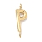 304 Stainless Steel Letter Connector Charms, Real 14K Gold Plated, Letter P, 12x4x2mm, Hole: 1.2mm