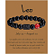 12 Constellation Natural Round Carnelian Beads Stretch Bracelets, with Black Agate Round Beaded, Leo, 3/8x2-3/8 inch(1x6cm)