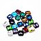 Glass Pointed Back Rhinestone, Back Plated, Faceted Square, Mixed Color, 23x23x8mm, about 32pcs/bag