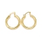 Rack Plating Brass Hoop Earrings, Long-Lasting Plated, Lead Free & Cadmium Free, Round Ring, Real 18K Gold Plated, 34~34.5x29.5x4mm, Pin: 0.6x1.2mm