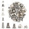 50Pcs 10 Style Tibetan Style Alloy Multi-Petal Bead Caps, Mixed Shape, Antique Silver, 7~18x8~17mm, Hole: 2~2.5mm, 5pcs/style