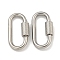 Non-Tarnish 304 Stainless Steel Screw Carabiner Lock Charms, for Necklaces Making, Quick Links, Oval, 21x10x2mm