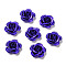 Aluminum Beads, Oxidation, Rose Flower, Mauve, 13~15.5x13~15.5x7.5~9mm, Hole: 1.5~1.6mm, about 950pcs/bag