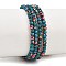 Electroplate Glass Beads Stradns, Round, Half Plated, Faceted, Dark Turquoise, 3x2.5mm, Hole: 0.7mm, about 142pcs/strand, 14.02''(35.6cm)