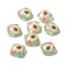 Transparent Resin Cabochons, Square, Bisque, Avocado Pattern, 19x19x8mm