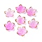 Transparent Acrylic Bead Caps, with Golden Edge, Flower, Hot Pink, 23.5x1.5mm, Hole: 1.5mm, about 962pcs/500g