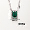 Elegant Brass Micro Pave Cubic Zirconia Pendant Necklaces, Rhinestone Cup Chains Necklaces for Women, Rectangle, 15.75 inch(400mm)