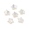 Natural White Shell Beads, Star, Creamy White, 8x8x4~4.5mm, Hole: 0.8mm