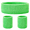 Polyester Elbow Sleeves and Headband, Elbow Brace Protection Covers, Lime Green, 169x50x15mm