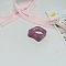 1Pc Rectangle Acrylic Finger Rings for Women, Old Rose, Inner Diameter: 17mm