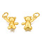 Alloy Charms, with Jump Rings, Matte Style, Cadmium Free & Lead Free, Bear, Matte Gold Color, 13.5x13.5x5mm, Jump Ring: 6x1mm, 4mm inner diameter