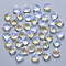 Transparent Spray Painted Glass Beads, Top Drilled Beads, AB Color Plated, Scallop Shape, Clear AB, 10x10.5x6mm, Hole: 1mm
