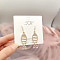 Alloy Rhinestone Stud Earrings, with 925 Sterling Silver Pins, Golden, Fish
