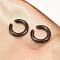 316 Surgical Stainless Cuff Earrings, C-Shaped, Black, 20x3.5mm