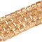 Electroplate Glass Beads Strands, AB Color Plated, Faceted, Cube, Goldenrod, 6x6x6mm, Hole: 1mm, about 100pcs/strand, 22 inch