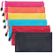 6Pcs 6 Colors Cloth File Storage  Bags, Pen Pencil Zipper Bags, Rectangle, Mixed Color, 115x230x4mm, 1pc/color