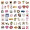 50Pcs Millennium Storm PVC Sticker Labels, Self-adhesion, for Suitcase, Skateboard, Refrigerator, Helmet, Mobile Phone Shell, Mixed Color, 30~66x45~76x0.3mm