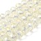 8x5~6.5mm AB Color Plated Electroplate Glass Beads Strands for Jewelry Making, Faceted Rondelle, Beige, 8x5~6.5mm, Hole: 1mm, about 60~63pcs/strand, 15.1~15.6 inch(38.4~39.6cm)