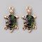 Alloy Enamel Pendants, Tortoise, Colorful, 24x13.5x4mm, Hole: 1.8mm
