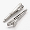Brass Tie Clips, Platinum, 54x7x13mm