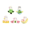 Resin Cabochons, Rabbit, Mixed Color, 20~28x21~30x8