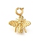 Bees 304 Stainless Steel Pendant Decorations, with Spring Ring Clasps, Ion Plating(IP), Real 18K Gold Plated, 17mm