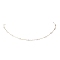 Handmade 316 Surgical Stainless Steel & Rice Plastic Pearl Link Chain Necklaces, White, Golden, 15.35 inch(39cm)