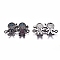 Valentine's Day Theme, Brass Micro Pave Cubic Zirconia Links connectors, Boy and Girl/Lover, Colorful, Gunmetal, 13.5x23.5x2mm, Hole: 1.2mm