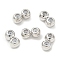 Brass Beads, with Rubber Inside, Slider Beads, Rondelle, Platinum, 6x3x2.5mm, Hole: 0.6mm