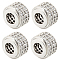 8Pcs Brass Micro Pave Cubic Zirconia Beads, Column, Platinum, 9x6.5mm, Hole: 4mm