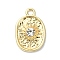 Alloy Clear Rhinestone Pendants, Oval, Golden, 18x12x3mm, Hole: 2mm