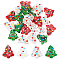 PH PandaHall 24pcs 4 Colors Christmas Tree Beads, 16mm Lampwork Glass Beads Xmas Tree Beads Red Green Spacer Beads Loose Bumpy Beads for Earring Bracelet Jewelry Making Christmas Decoration