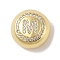 Rack Plating Brass & Cubic Zirconia Pendants, Cadmium Free & Lead Free, Long-Lasting Plated, Flat Round with Letter, Letter M, 13x7mm, Hole: 4x3mm