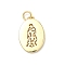 Brass Pendants, Oval Charms, Long-Lasting Plated, Cadmium Free & Lead Free, Real 18K Gold Plated, Virgin, 20.5x13x2mm, Jump Ring: 5x1mm, Inner Diameter: 3mm