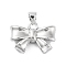 Rack Plating Brass Pendants, Cadmium Free & Lead Free, Long-Lasting Plated, Bowknot, Platinum, 15x20x5mm, Hole: 5x4mm