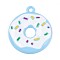 Spray Painted Alloy and Enamel Big Pendants, Donut, Cadmium Free & Nickel Free & Lead Free, Light Sky Blue, 57x49.5x6mm, Hole: 5mm