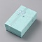 Cardboard Jewelry Set Boxes, with Ribbon Bowknot and White Sponge Inside, for Jewelry Gift Packaging, Rectangle, Pale Turquoise, 5.1x8x2.7cm