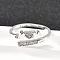 Heart 925 Sterling Silver Cubic Zirconia Cuff Rings for Women, Platinum, 1.5~8.5mm, US Size 6 1/4(16.7mm)