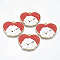Alloy Enamel Pendants, Cadmium Free & Lead Free, Heart with White Dog, Light Gold, Red, 26x31x1.5mm, Hole: 2mm