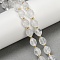 Natural Quartz Crystal Beads Strands, Rock Crystal, Faceted, Oval, with Seed Beads, 10x8mm, Hole: 1mm, about 34pcs/strand, 15.16''~15.35''(38.5~39cm)